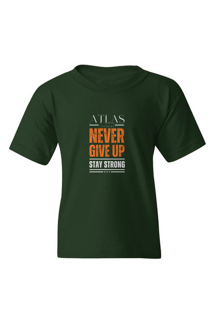 Never Give Up Heavy Cotton Youth T-Shirt